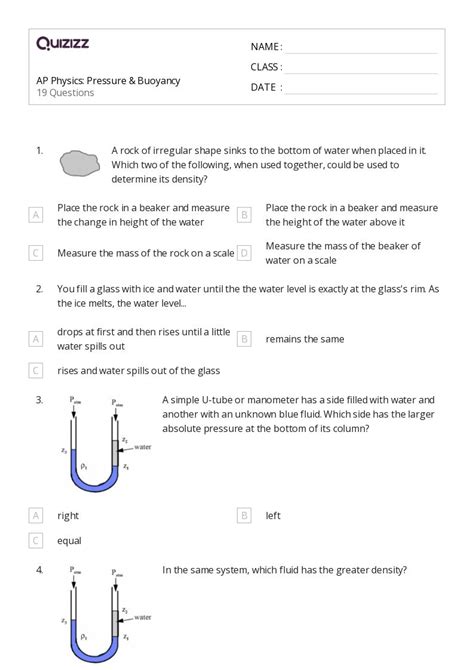 50 Fluids Worksheets On Quizizz Free Printable