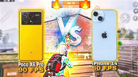 Poco X6 Pro Vs IPhone 14 90FPS Vs 60FPS 1v1 TDM Test BGMI Test