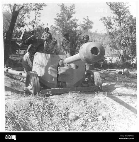 Eighth Army Various A Knocked Out German Anti Tank Gun Outside San