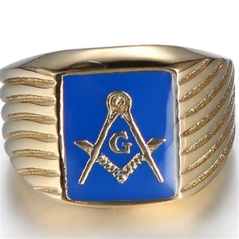 Accessories | Gold Bulb With Blue Lodge Freemason Ring | Poshmark