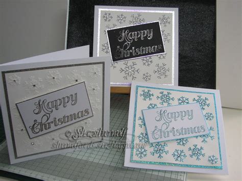 Silverwolf Cards: Simple stencilled Christmas Cards.