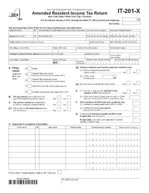 2014 Form NY DTF IT 201 X Fill Online Printable Fillable Blank