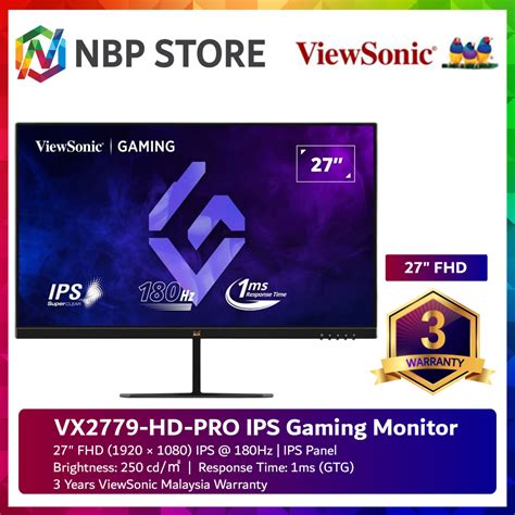 ViewSonic VX2779 HD PRO 27 FHD IPS 180Hz Gaming Monitor Shopee Malaysia