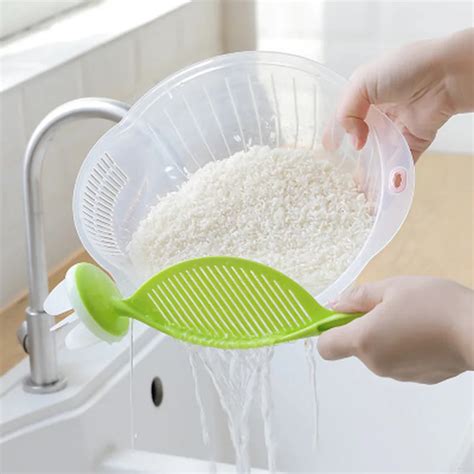 Vegetable Fruit Cleaning Strainer Rice Leakproof Water Filtering Baffle