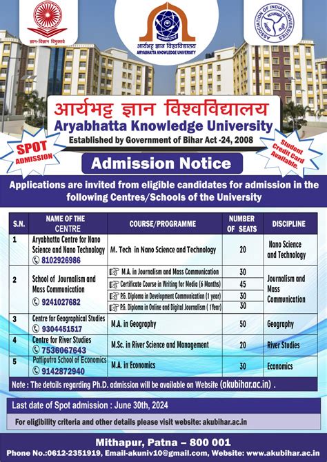 Official Website Aryabhatta Knowledge University Patna