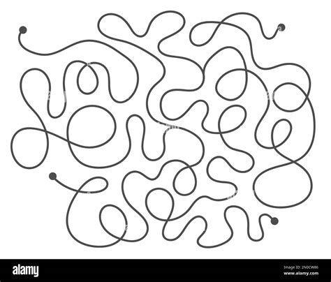 Vector Maze Template Blank Black And White Labyrinth Isolated On White Background Preschool