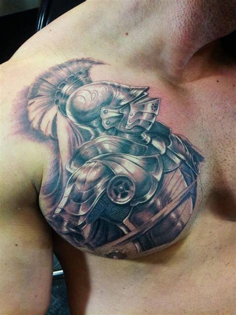 Knight in Shining Armor Chest Tattoo