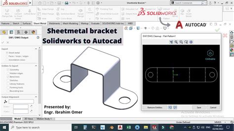 Sheetmetal Bracket Solidworks To Autocad Sheetmetal Flatten Sldprt To