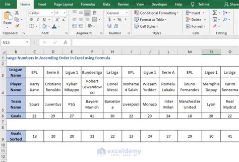 How To Arrange Numbers In Ascending Order In Excel Using Formula