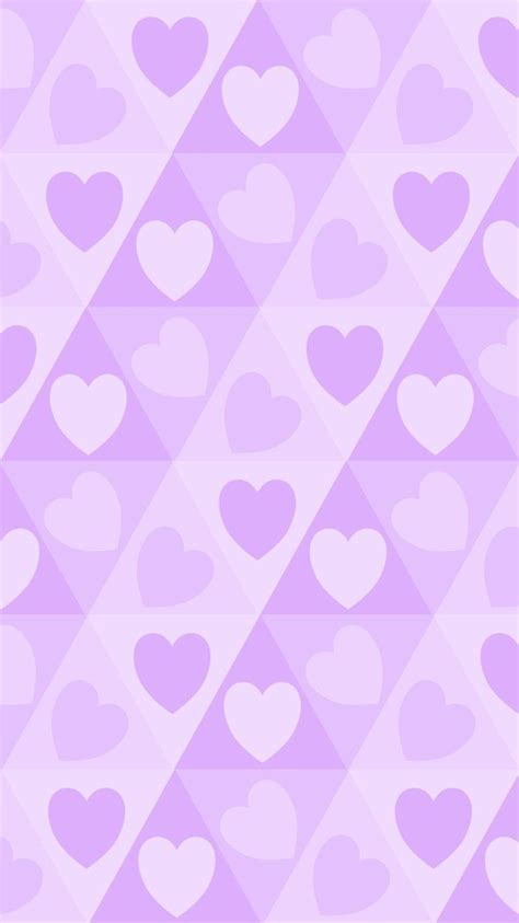 Phone Wallpaper Background Lock Screen Pastel Purple Hearts In Triangle