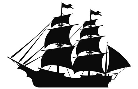 Premium Vector Silhouette Of A Pirate Ship Pirate Boats And Old