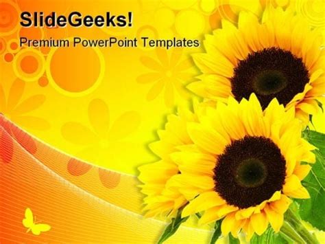 Sunflower Abstract Beauty Powerpoint Template 0810 Powerpoint Templates