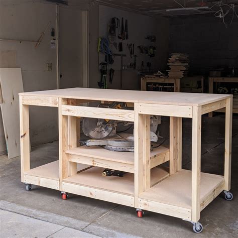 Diy Workbench With Hideaway Miter Saw Tylynn M