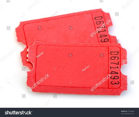 Macro Of Red Tickets Isolated On White Background Stock Photo 77599996 ...