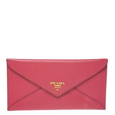 Prada Pink Saffiano Leather Envelope Wallet Prada | The Luxury Closet