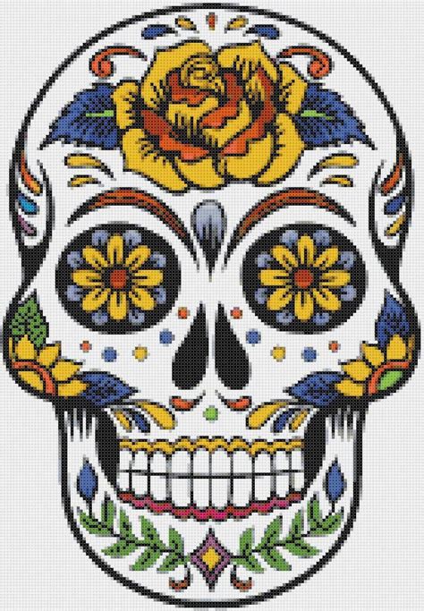 Sugar Skull Cross Stitch Pattern Pdf Skull Pattern Patron De Etsy