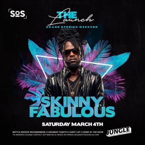 Skinny Fabulous The Launch Of Saturdays Inside Jungle