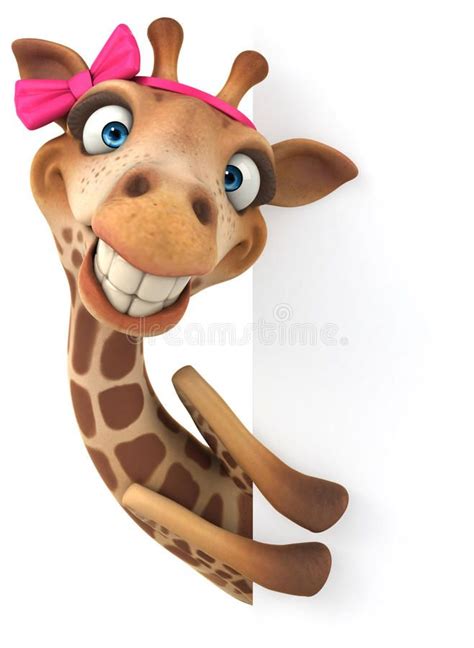 A Cartoon Giraffe With A Pink Bow On Its Head