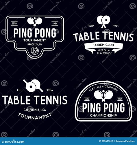 Printvector Set Of Ping Pong Logos Emblems And Design Elements Table