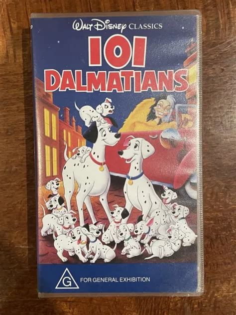 101 DALMATIANS WALT Disney Cartoon VHS Tape Vintage Video Movie G