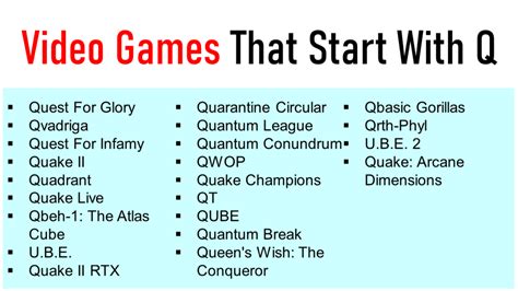 50 Video Games That Start With Q Mobile And PC Games EngDic