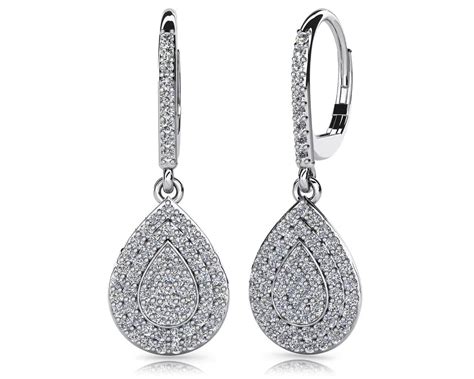 Teardrop Diamond Drop Earrings