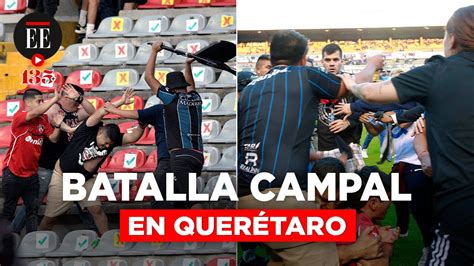 Querétaro vs Atlas batalla campal en fútbol mexicano dejó 22 personas