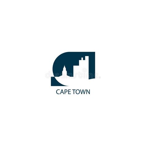 Cape Town City Cool Skyline Logo Illustration Stock Vector ...