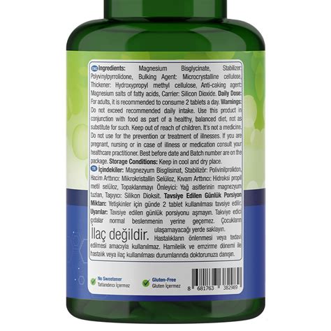 Nature S Supreme Magnesium Bisglycinate Mg Tablet Supplementler