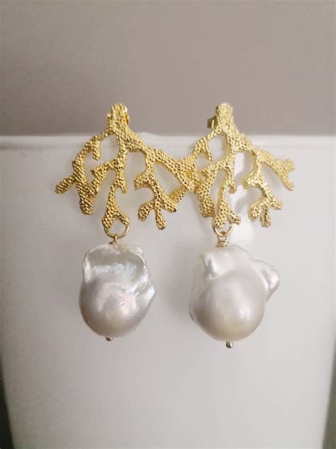 Bride Pearl Earrings For Wedding Day Orecchini Perle Barocche Orecchini Di Perla