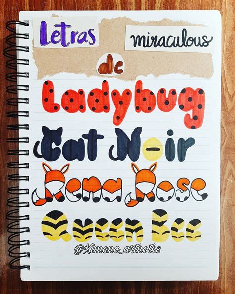 Letras De Miraculous Ladybug Ladybug School Books Notebook