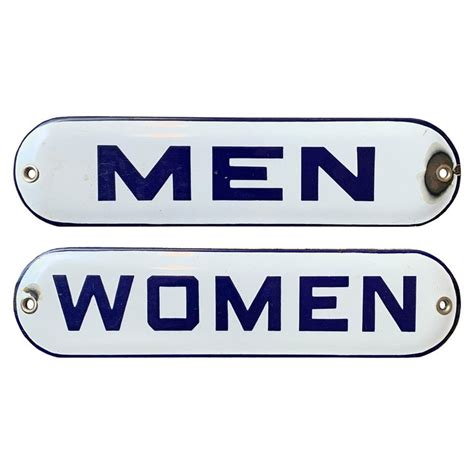 Pair of Vintage Enamel Restroom Signs at 1stDibs | vintage restroom ...