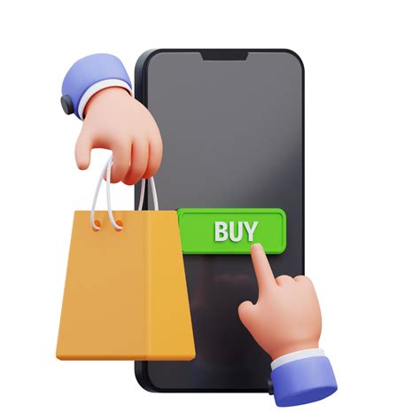 3d Render Illustration Of Online Shopping Activity Hand Icon Suitable