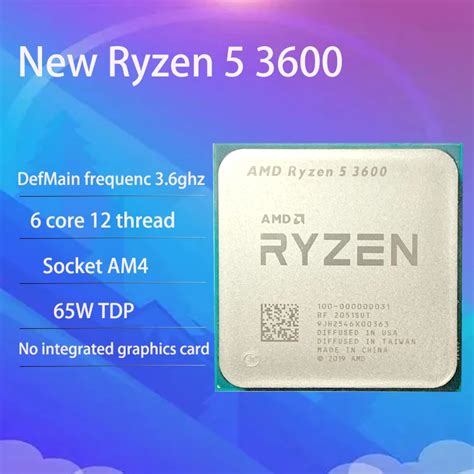 Novo Amd Ryzen 5 3600 R5 3600 36 Ghz Seis Núcleo Processador Cpu De Doze Linhas 7nm 65w L3