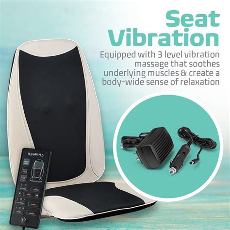 Belmint Electric Chair Massager Seat Cushion With Shiatsu Vibration Soothing Heat For Back