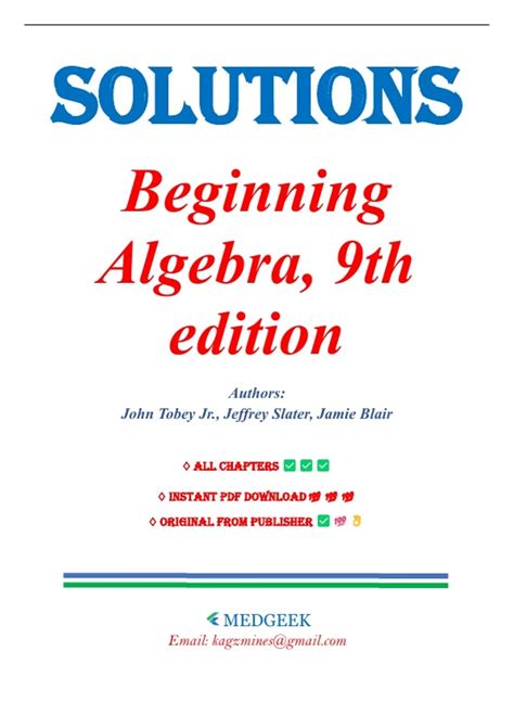 Beginning Algebra 6th Edition Answers 5
