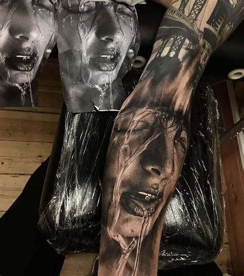 Surreal Portrait Tattoo Posted By Tattoos Global Realistic Tattoo