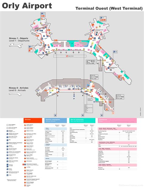 Orly Airport Terminal Ouest Map | Paris - Ontheworldmap.com