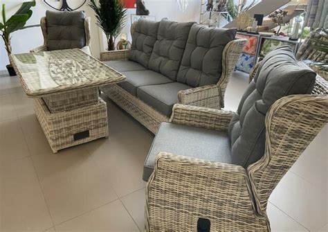 Cuba Rattan Reclining Sofa Set Inspired 4 Furniture