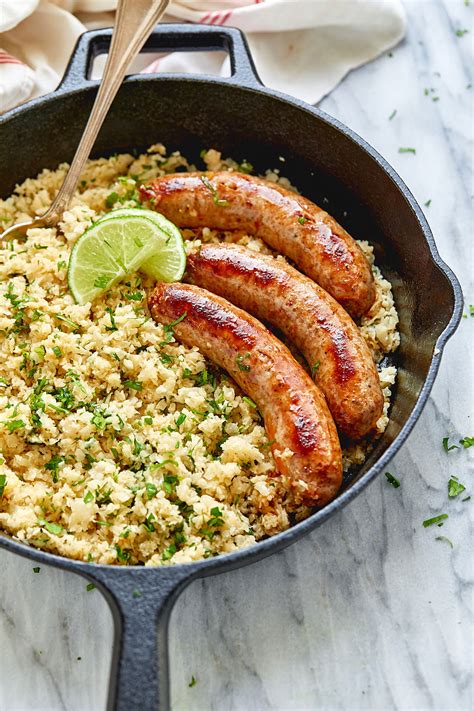 Italian Sausage With Cilantro Lime Cauliflower Rice Recipe — Eatwell101