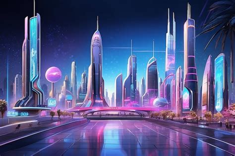 Paisajes Urbanos Futuristas Foto Premium