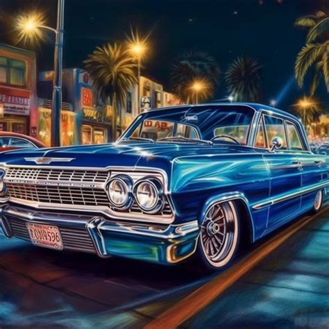 Chevrolet Impala Lowrider Chevy Low Rider Car Poster Art