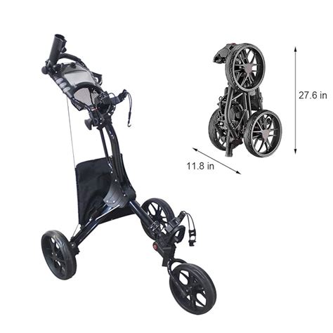 Buy Hoveroid Foldable 3 Wheel Golf Push Cart Aluminum Structure With Foot Break Light Weight