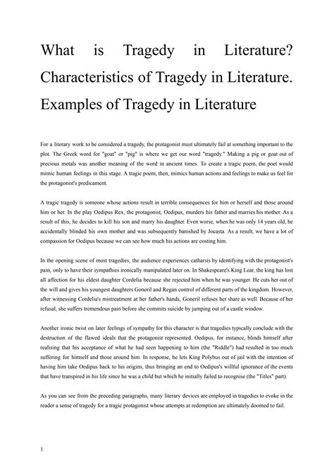 SOLUTION: What is tragedy in literature ? What is tragedy definition ...