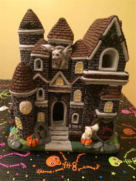 Ceramic Haunted House Painted Ceramic Halloween Christmas