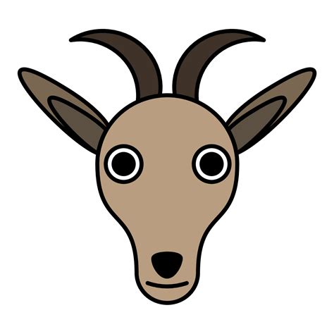 Cute cartoon Goat Face.vector illustration 4253755 Vector Art at Vecteezy