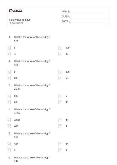 50 Decimal Place Value Worksheets For 1st Grade On Quizizz Free And Printable