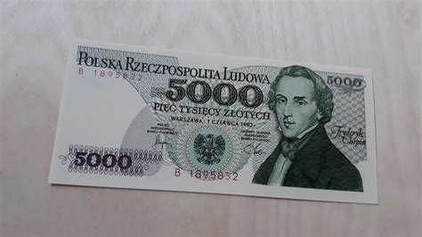 Odcinek Prl Fryderyk Chopin Banknot Z Seria B Wielcy