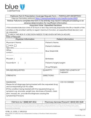 Fillable Online Medicare Part D Prescription Coverage Request