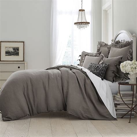 Wamsutta Vintage Washed Linen Fullqueen Duvet Cover In Charcoal